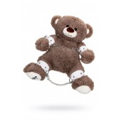 Бондажный набор: бурый мишка с белыми оковами и наручниками - Pecado - купить с доставкой в Муроме