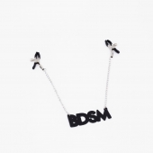 Зажимы на соски с кожаной подвеской BDSM - Crazy Handmade - купить с доставкой в Муроме