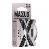 Черные утолщенные презервативы MAXUS Extra Strong с железным кейсом - 3 шт. - Maxus - купить с доставкой в Муроме