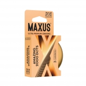 Точечные презервативы MAXUS 2000 Amazing Dots с железным кейсом - 3 шт. - Maxus - купить с доставкой в Муроме