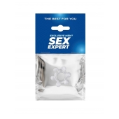 Прозрачное эластичное эрекционное кольцо с 6 шариками - Sex Expert - в Муроме купить с доставкой