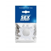 Прозрачное эрекционное кольцо со стимулирующими шариками - Sex Expert - в Муроме купить с доставкой