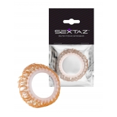 Эрекционное кольцо с бежевыми «ресничками» - Sextaz - в Муроме купить с доставкой