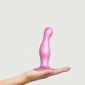 Розовая насадка Strap-On-Me Dildo Plug Curvy size M - Strap-on-me - купить с доставкой в Муроме