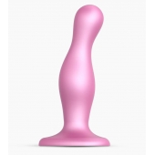 Розовая насадка Strap-On-Me Dildo Plug Curvy size M - Strap-on-me - купить с доставкой в Муроме