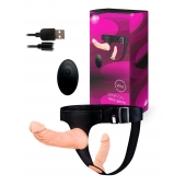 Женский страпон с 2 насадками, вибрацией и пультом ДУ - Erowoman-Eroman - купить с доставкой в Муроме