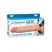 Телесный пустотелый фаллопротез 9’’ Hollow Silicone Strap-On - 24,1 см. - Pipedream - купить с доставкой в Муроме