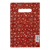 Красный подарочный новогодний пакет с вырубной ручкой (20х30 см) - Сима-Ленд - купить с доставкой в Муроме