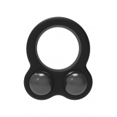 Черное эрекционное кольцо с утяжелителями Cockring Dual Weight - Dream Toys - в Муроме купить с доставкой