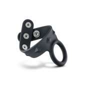 Черное эрекционное кольцо с подхватом мошонки на кнопках VS6 - Blush Novelties - в Муроме купить с доставкой
