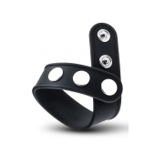 Черное эрекционное кольцо на кнопках - Blush Novelties - в Муроме купить с доставкой