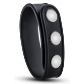 Черное эрекционное кольцо на кнопках - Blush Novelties - в Муроме купить с доставкой