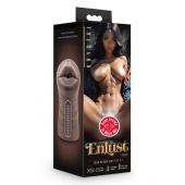 Коричневый мастурбатор-ротик Krystal Vibrating Masturbator - Blush Novelties - в Муроме купить с доставкой