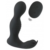 Черная анальная пробка с вибрацией, вращением и пультом ДУ RC Butt Plug with 2 Functions - Orion - в Муроме купить с доставкой