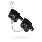 Черные оковы из толстой кожи с люверсами - Pecado - купить с доставкой в Муроме