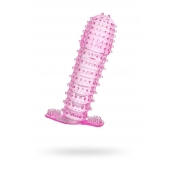 Гелевая розовая насадка с шипами - 12 см. - Toyfa Basic - в Муроме купить с доставкой