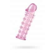 Гелевая розовая насадка на фаллос с шипами - 12 см. - Toyfa Basic - в Муроме купить с доставкой