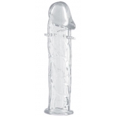 Гладкая прозрачная насадка с усиками под головкой - 12,5 см. - Toyfa Basic - в Муроме купить с доставкой