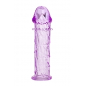 Гладкая фиолетовая насадка с усиками под головкой - 12,5 см. - Toyfa Basic - в Муроме купить с доставкой