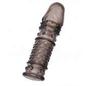 Дымчатая закрытая насадка ToyFa XLover с чешуйками и пупырышками - 13,5 см. - ToyFa - в Муроме купить с доставкой