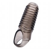 Дымчатая насадка с рёбрышками и подхватом мошонки ToyFa XLover - 12,5 см. - ToyFa - в Муроме купить с доставкой