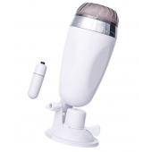 Мастурбатор-вагина в белой колбе с присоской и встраиваемой вибропулей - A-toys - в Муроме купить с доставкой