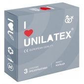 Презервативы с рёбрами Unilatex Ribbed - 3 шт. - Unilatex - купить с доставкой в Муроме