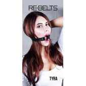 Чёрный кожаный чокер-кляп Tyra Black - Rebelts - купить с доставкой в Муроме