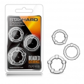 Набор из 3 прозрачных эрекционных колец Stay Hard Beaded Cockrings - Blush Novelties - в Муроме купить с доставкой