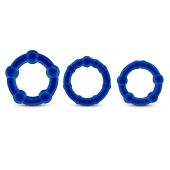 Набор из 3 синих эрекционных колец Stay Hard Beaded Cockrings - Blush Novelties - в Муроме купить с доставкой
