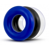 Набор из 3 разноцветных колец Stay Hard Donut Rings - Blush Novelties - в Муроме купить с доставкой