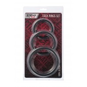 Набор из 3 чёрных эрекционных колец - ToyFa - в Муроме купить с доставкой