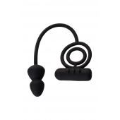Чёрное эрекционное кольцо с вибропулькой и анальным хвостом - Erotist Adult Toys - в Муроме купить с доставкой