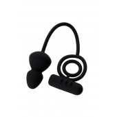 Чёрное эрекционное кольцо с вибростимулятором и анальным хвостом - Erotist Adult Toys - в Муроме купить с доставкой