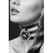Чёрный тройной чокер с большим кольцом - Bijoux Pour Toi - купить с доставкой в Муроме