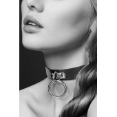 Узенький ошейник из полиуретана с кольцом - Bijoux Pour Toi - купить с доставкой в Муроме