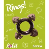 Чёрное эрекционное кольцо Rings Screw - Lola Games - в Муроме купить с доставкой