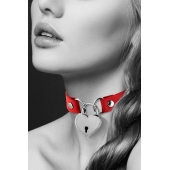 Красный чокер с замком в форме сердца - Bijoux Pour Toi - купить с доставкой в Муроме