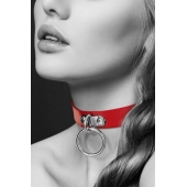 Красный узенький чокер с кольцом - Bijoux Pour Toi - купить с доставкой в Муроме