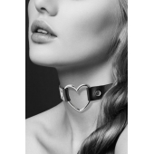 Чёрный чокер с кольцом в форме сердца - Bijoux Pour Toi - купить с доставкой в Муроме