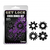 Набор из 4 черных эрекционных колец Get Lock - Chisa - в Муроме купить с доставкой