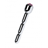 Серебристый уретральный плаг со стразом - 7 см. - ToyFa - купить с доставкой в Муроме