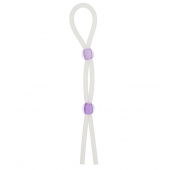 Прозрачное эрекционное кольцо-лассо SILICONE LASSO COCK RING DUAL BEADS - NMC - в Муроме купить с доставкой