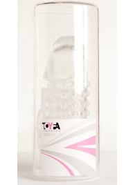 Гелевая прозрачная насадка с 2 отростками - 13 см. - Toyfa Basic - в Муроме купить с доставкой