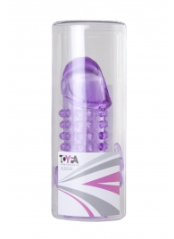 Закрытая фиолетовая насадка с 2 отростками - 13 см. - Toyfa Basic - в Муроме купить с доставкой