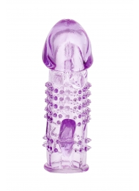 Фиолетовая насадка с коготком и шипами - 13 см. - Toyfa Basic - в Муроме купить с доставкой