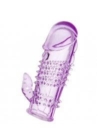 Фиолетовая насадка с коготком и шипами - 13 см. - Toyfa Basic - в Муроме купить с доставкой