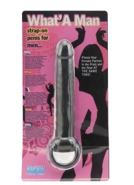 Чёрная насадка на пенис для анальной стимуляции WHATA MAN - 16 см. - Seven Creations - в Муроме купить с доставкой