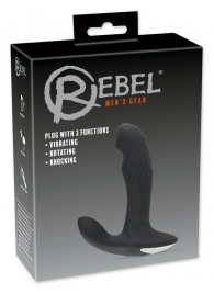 Черный вибромассажер простаты с функцией римминга Plug with Perineum Stimulator - 16,6 см. - Orion - в Муроме купить с доставкой
