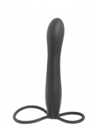 Черная насадка на пенис для двойной стимуляции Mojo BlackJack - 15 см. - Seven Creations - в Муроме купить с доставкой